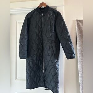 Everlane Renew Long Liner Jacket, Black, Size XS